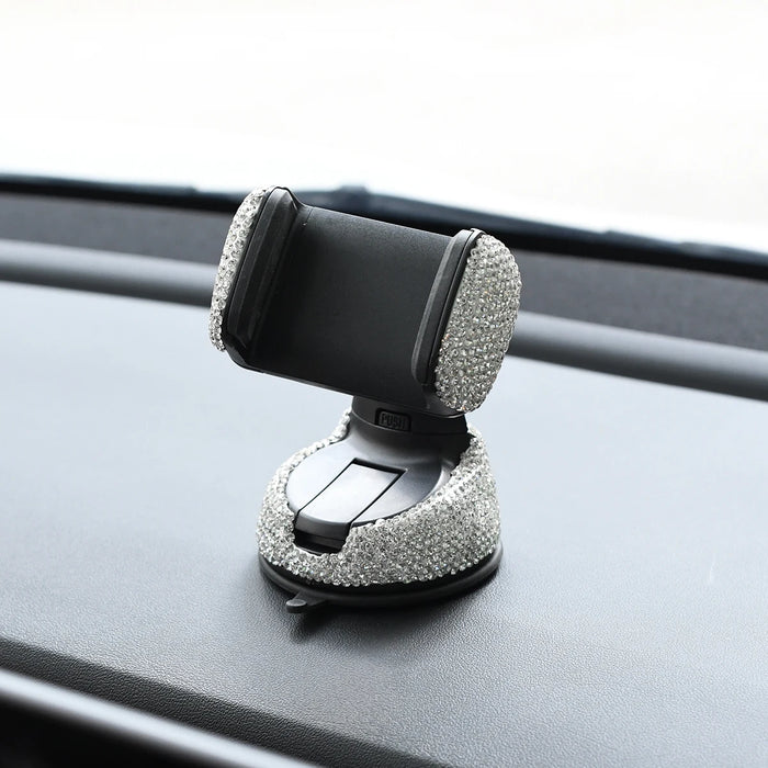 Rotating Diamond Car Phone Holder Air Outlet Mount For Women