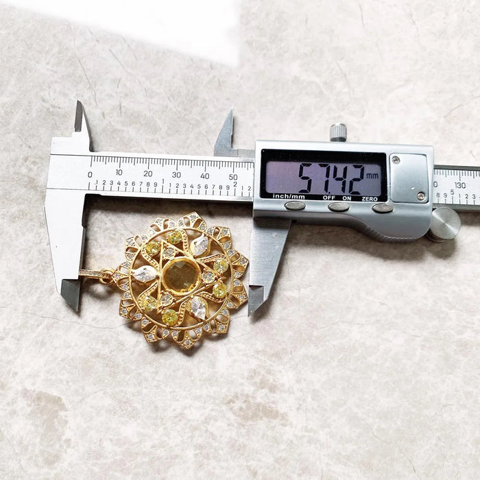 925 Sterling Silver Sun Chakra Pendant Solar Plexus Jewelry For Women