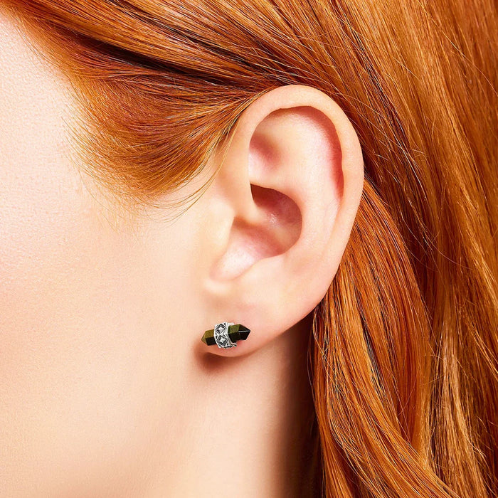 925 Sterling Silver Vintage Tiger Eye Stud Earrings