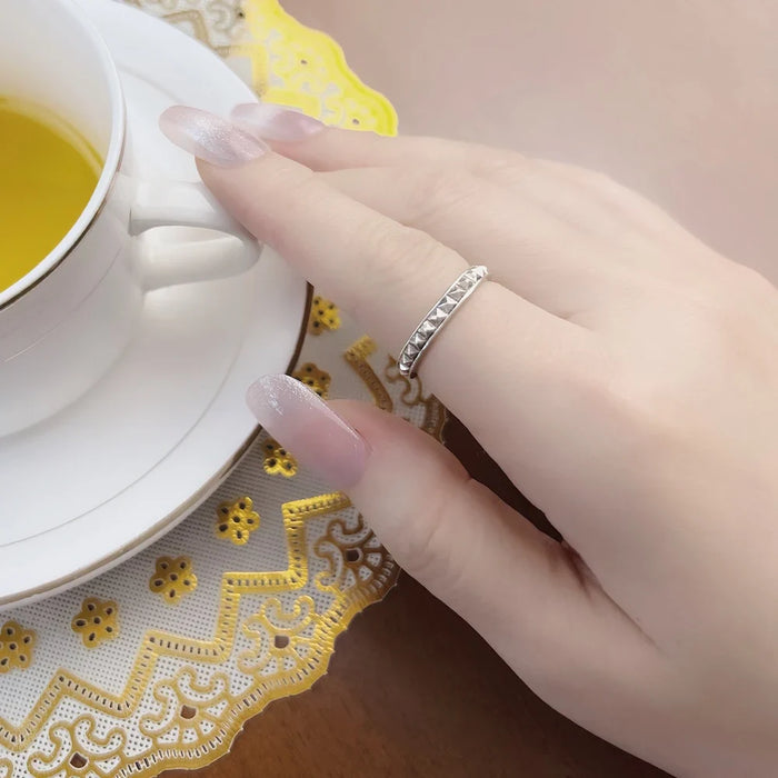 925 Sterling Silver Studs Wedding Band Ring Europe Style Fine Jewelry For Women & Men Punk