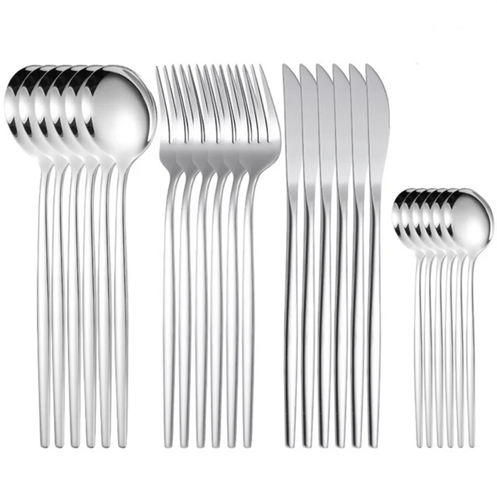 24 Piece Golden Stainless Steel Flatware Set