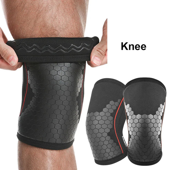 Pair of 7Mm Neoprene Knee Sleeves Compression Support For Squats & Crossfit