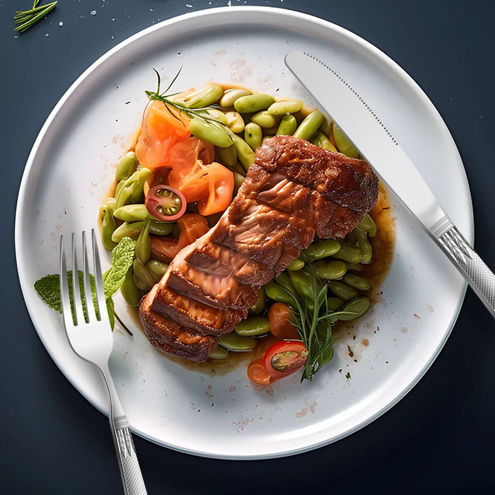 6 / 30 Piece Stainless Steel Wheat Tableware Set