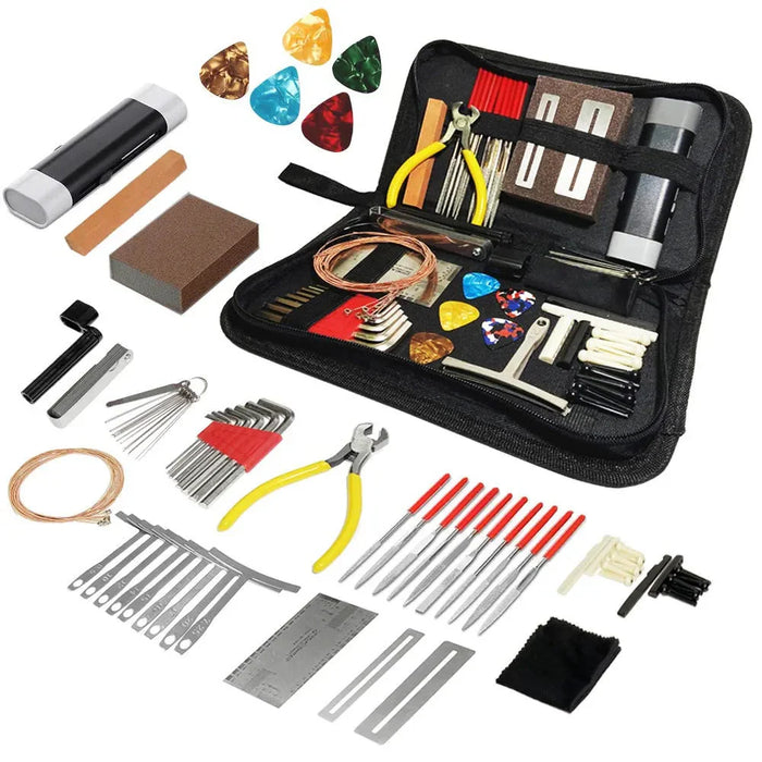 25 Piece Guitar Repair Kit With Carry Bag Ideal For Music Lovers & String Instrument Enthusiasts