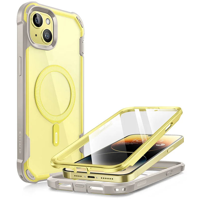 For Iphone 15 Plus 6.7 Inch 2023 Aresmag Shockproof Rugged Magsafe Case With Built-In Screen Protector