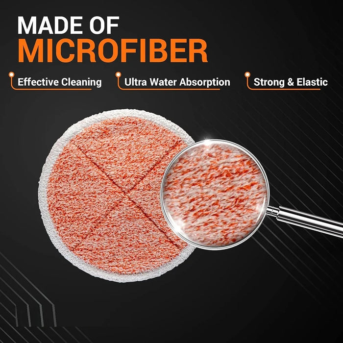 6 Pack 2124 2039A 2307 23157 20391 20399 Mop Pads Heavy Scrub Compatible With Bissell Spinwave Hard Mop Cleaners Orange