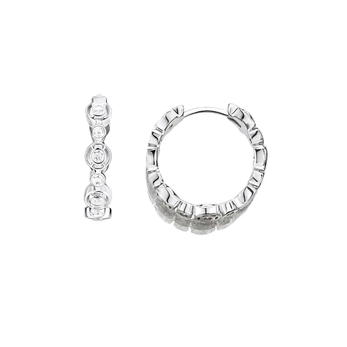 925 Sterling Silver Hinged Hoop Earrings Europe Style Glam Fine Jewelry For Women Classic