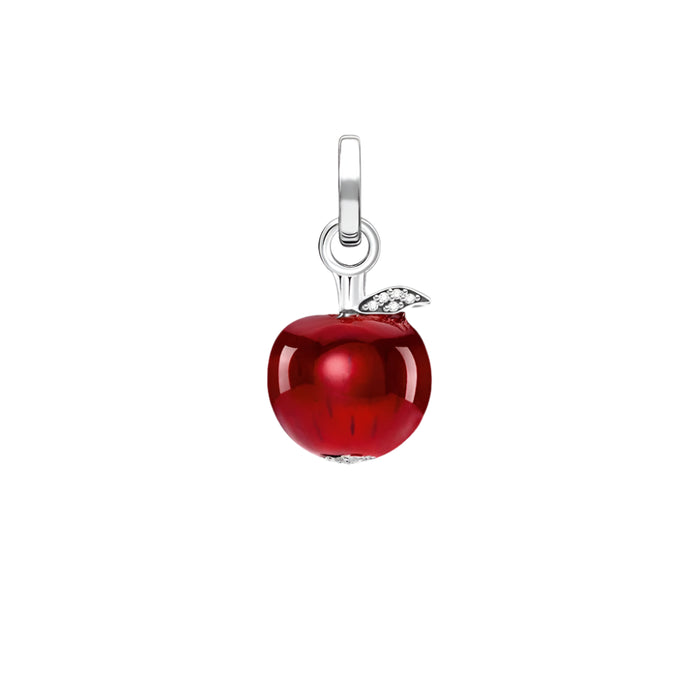 925 Sterling Silver Apple Red Pendant Fashion Accessory For Women