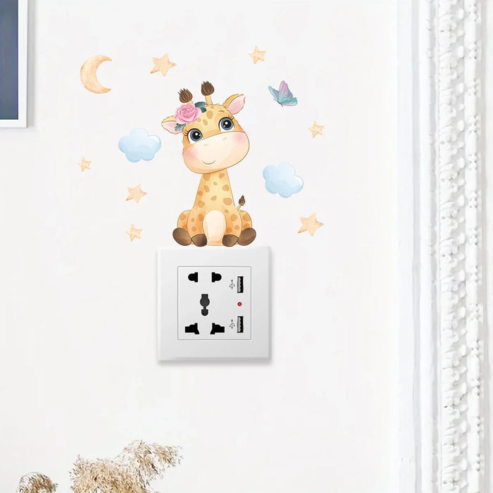 Adorable Giraffe Switch Sticker For Kids Room Decor