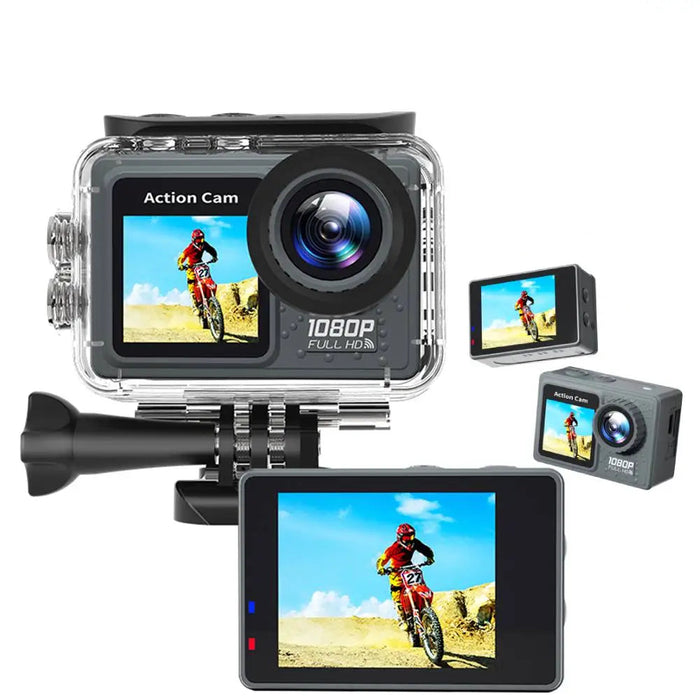 Action Camera Wifi Dual Screen 2.0 Inch Touch Screen 30M Waterproof Sport Camera Outdoor Mini Cam 120° Exercise Video Recorder
