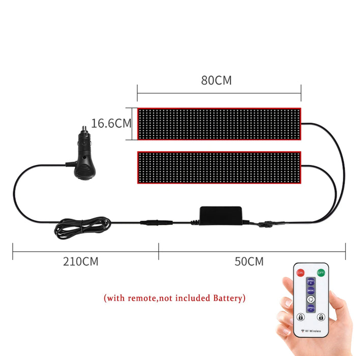 12V 24V Led Pixel Panel Light For Truck Car Windshield Remote Control