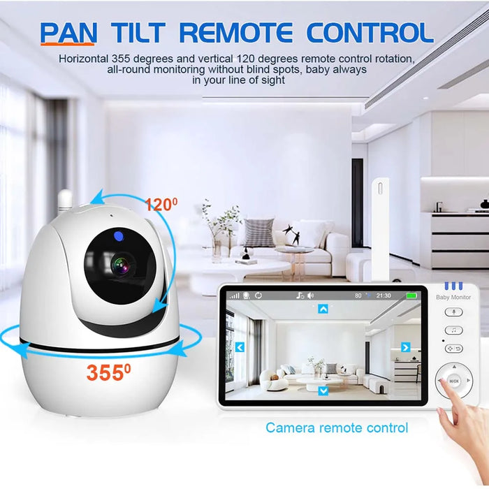 5 Video Baby Monitor With Ptz Camera & Temperature Sensor
