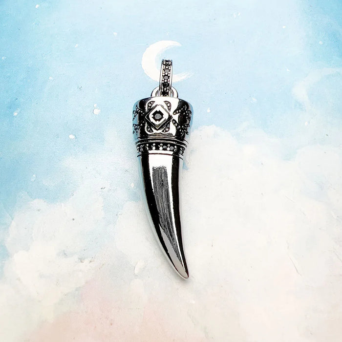 925 Sterling Silver Vintage Wolf Tooth Pendant Summer Jewelry Gift