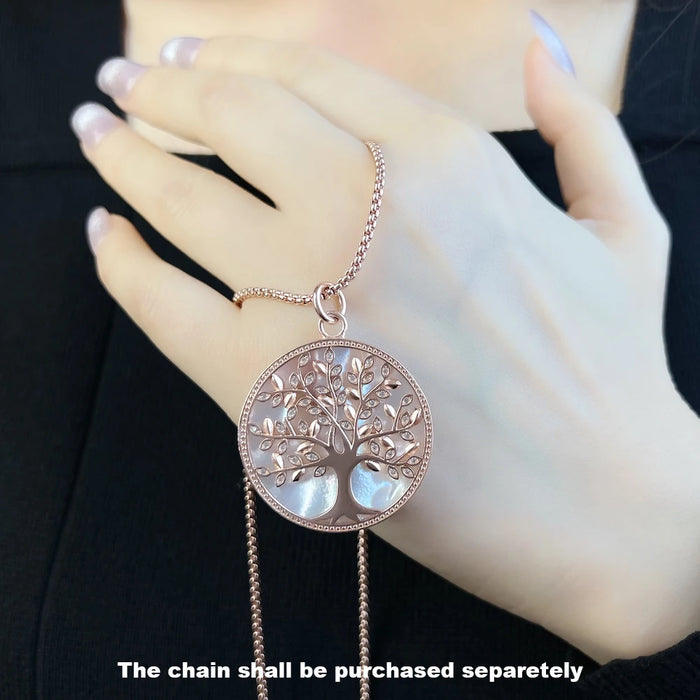 925 Sterling Silver Romantic White Tree Pendant Rose Gold Colour Balance Symbol Jewelry For Women