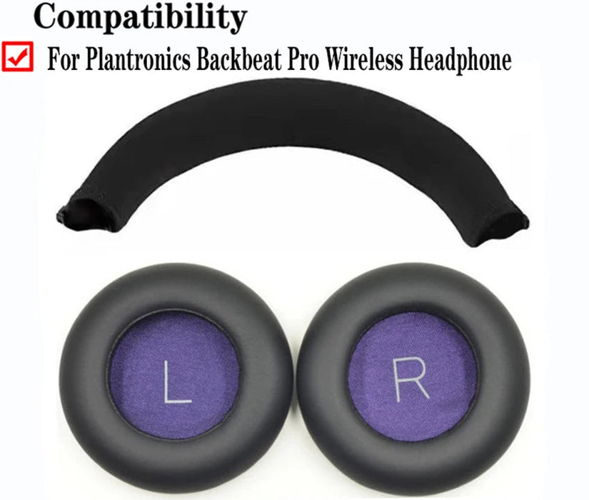 Pair of Wireless Headphone Ear Pads Replacement For Plantronics Backbeat Pro Spare Earpads