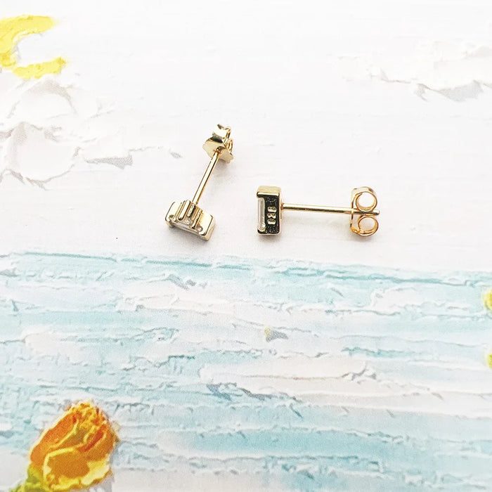 925 Sterling Silver Dancing Stones Stud Earrings Elegant Gift For Women