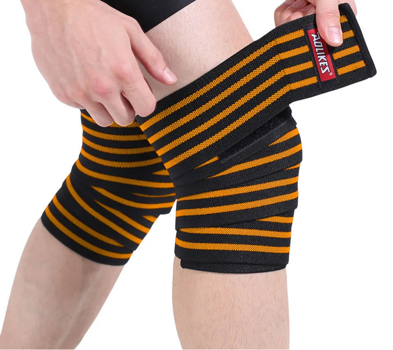 180 x 8Cm Fitness Leg Knee Compression Straps Elastic Bandages For Weightlifting Squats And Training