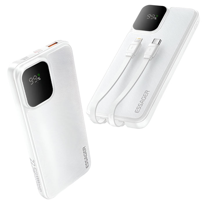 22.5W 20000Mah Powerbank Pd Fast Charger With Two Cables Portable 10000Mah External Battery For Iphone 16 Xiaomi Samsung