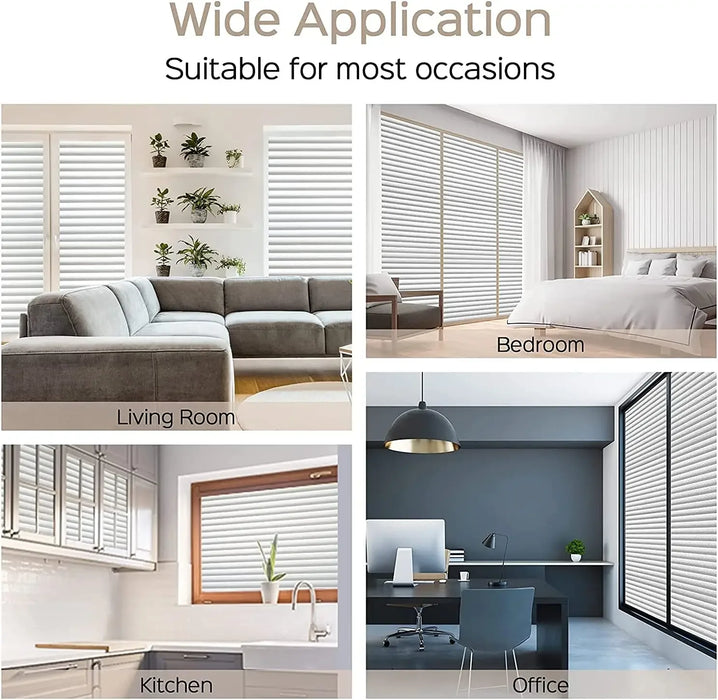 Privacy Film For Windows - Non-Adhesive Static Cling - Removable Sticker For Home Security - Frosted Glass Design