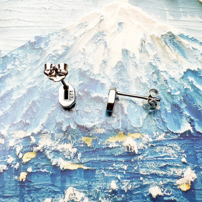 925 Sterling Silver Black Crocodile Eye Stud Earrings