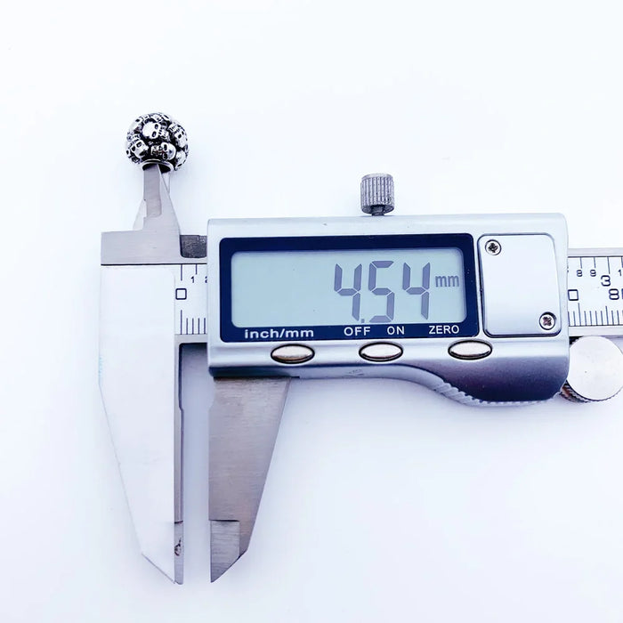 925 Sterling Silver Vintage Skull Bead Diy Charm