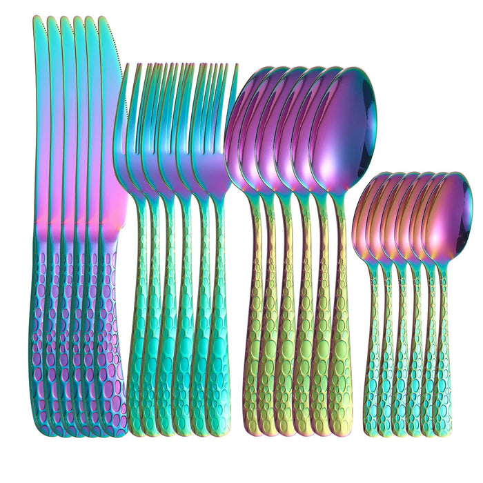 4 / 6 / 16 / 24 Piece Stainless Steel Tableware Set For Home Or Restaurant