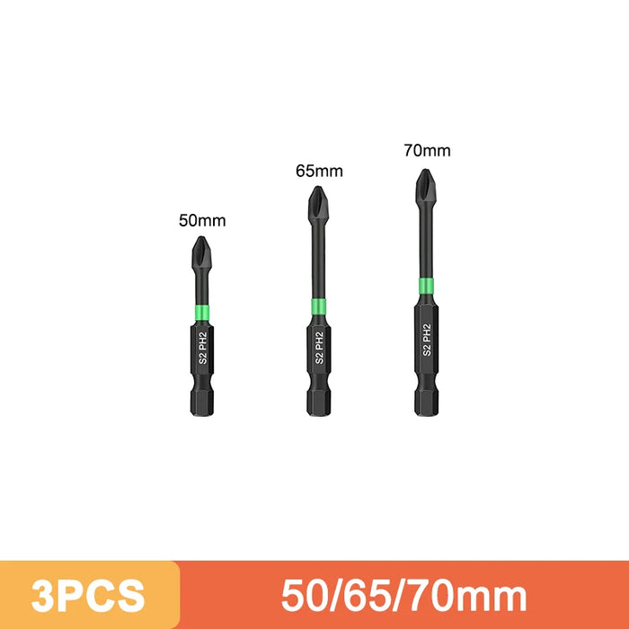 Ph2 Magnetic Cross Impact Screwdriver Bit Set High Hardness Non Slip