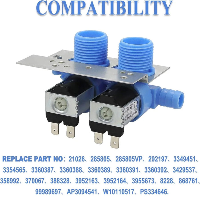 285805 Washer Water Inlet Valve With Mounting Bracket For Whirlpool Kenmore Kitchenaid Washers 292197 3349451 3354565 Ps334646