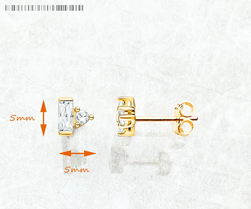 925 Sterling Silver Dancing Stones Stud Earrings Elegant Gift For Women