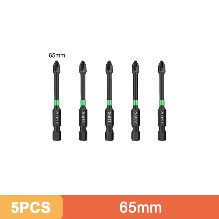 Ph2 Magnetic Cross Impact Screwdriver Bit Set High Hardness Non Slip
