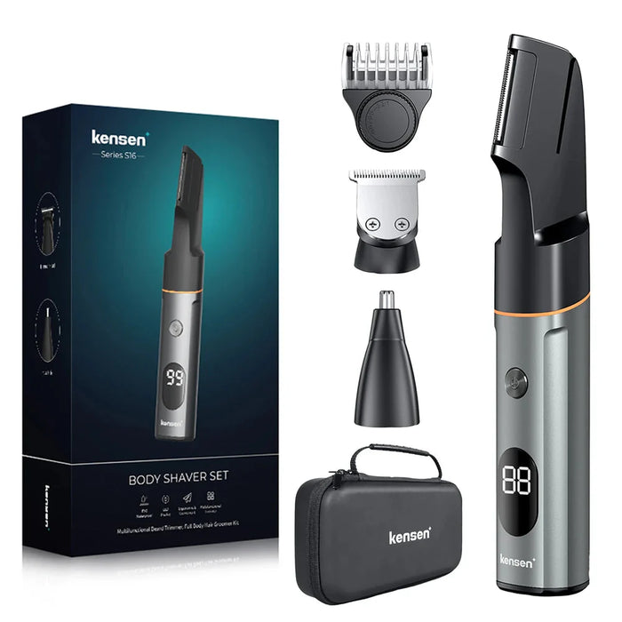 3-In-1 Men Hair Trimmer Kit Waterproof Shaver & Clipper