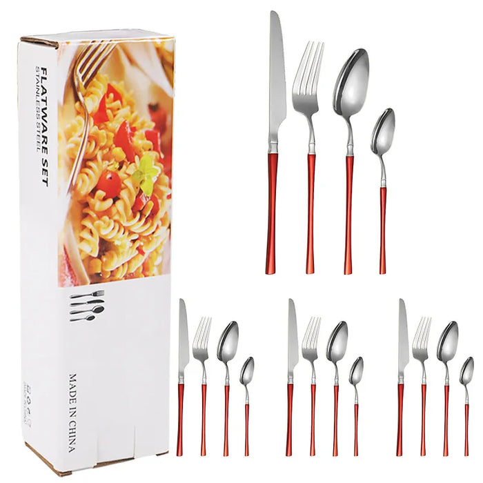 16 Piece Stainless Steel Tableware Set For Restaurants And Hotels