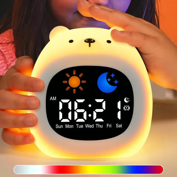Kids Sleep Training Clock With Night Light & White Noise 9 Colors
