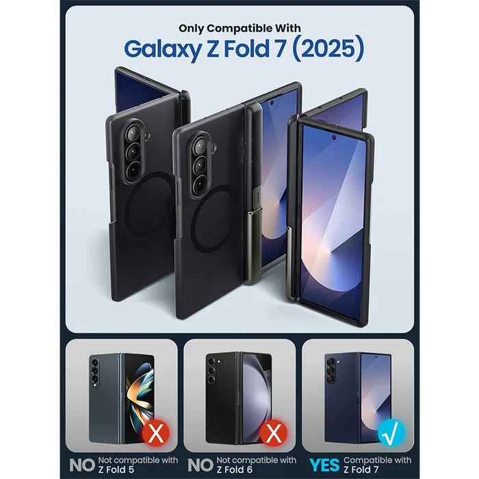 For Samsung Galaxy Z Fold 7 Cosmo Full Protective Hinge Protection Magnetic Case With Magsafe Stand & S Pen Holder