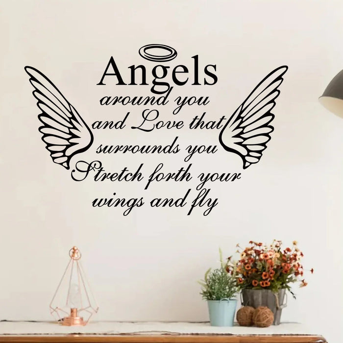Charming Angel Wings Mirror Stickers For Kids Room Decor