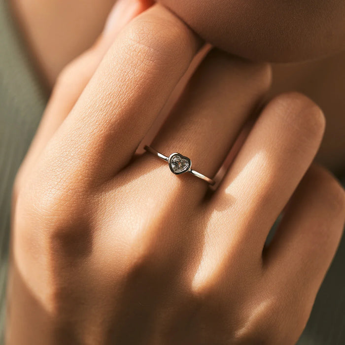 925 Sterling Silver Heart Cut Moissanite Wedding Ring For Women