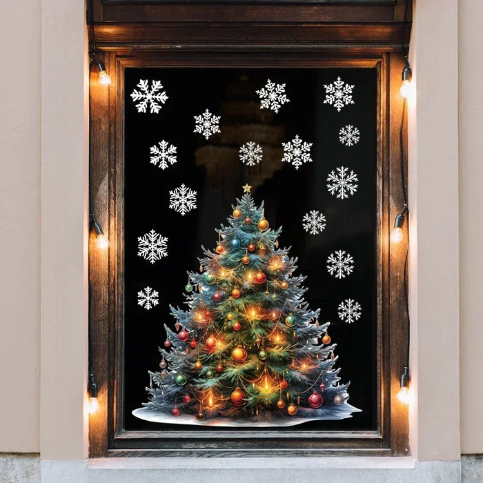 Christmas Tree Snowflake Wall Stickers For Kids Room Decor