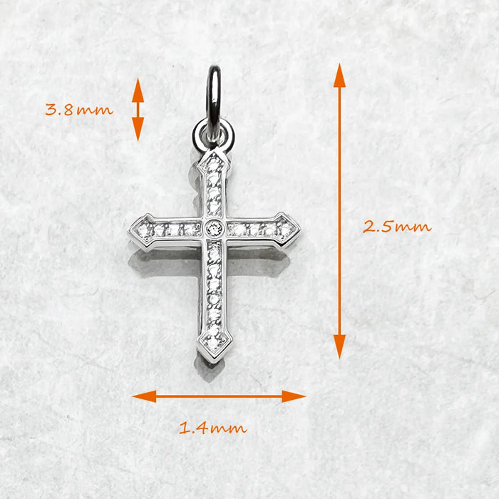 925 Sterling Silver Vintage Cross Pendant With Zircon Women & Men Gift