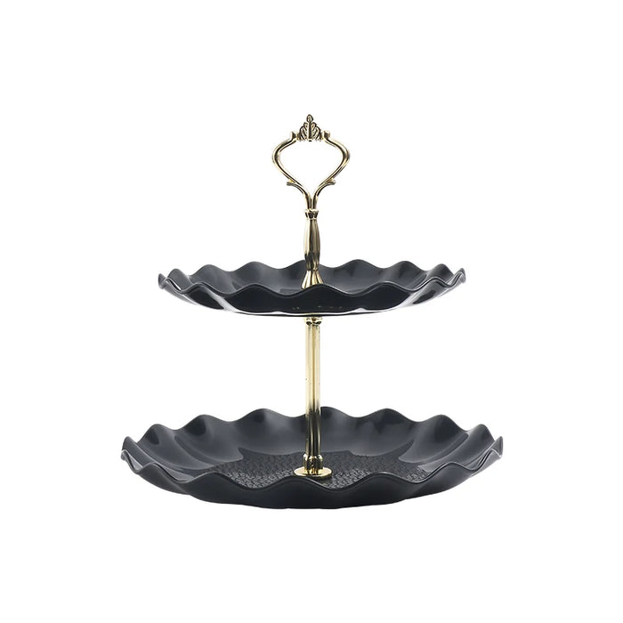 Round Double Layer Cake Stand For Weddings And Parties