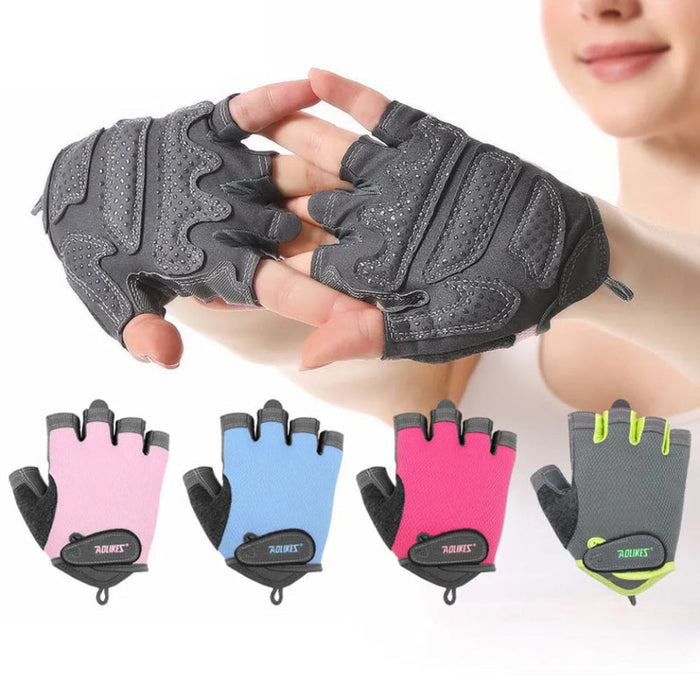 Pair of Half Finger Gym Gloves Unisex Wrist Weightlifting Gear