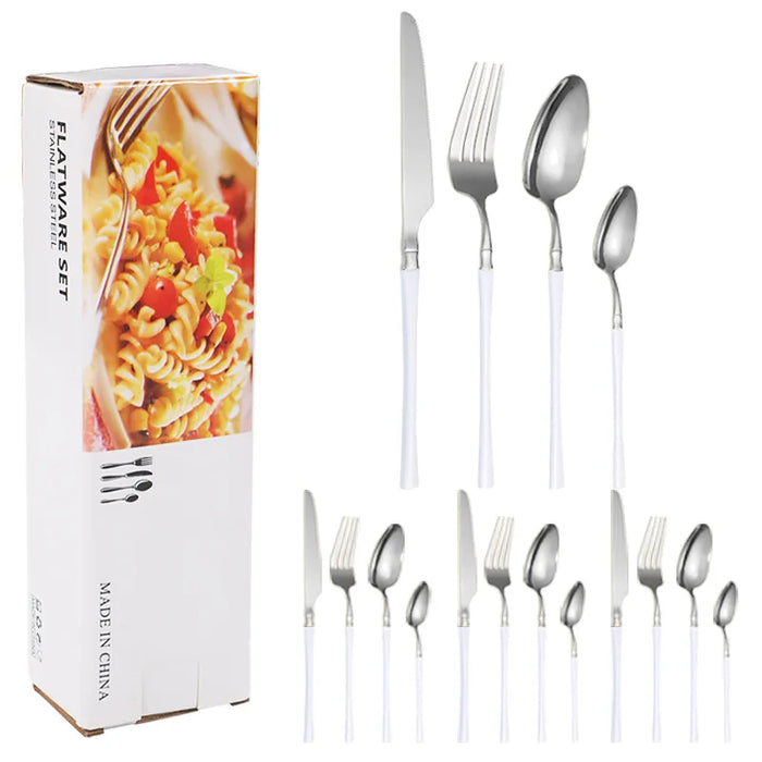 16 Piece Stainless Steel Tableware Set For Restaurants And Hotels