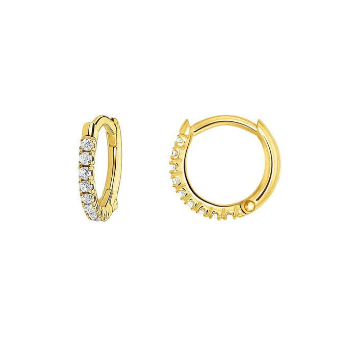 925 Sterling Silver Hinged Hoop Earrings Gold Plated Creole Design For Women