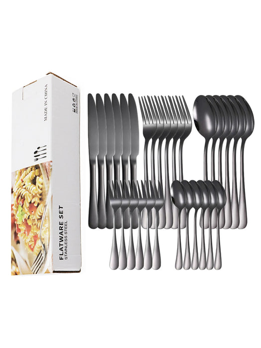30 Piece Colourful Stainless Steel Cutlery Set For Home Kitchen
