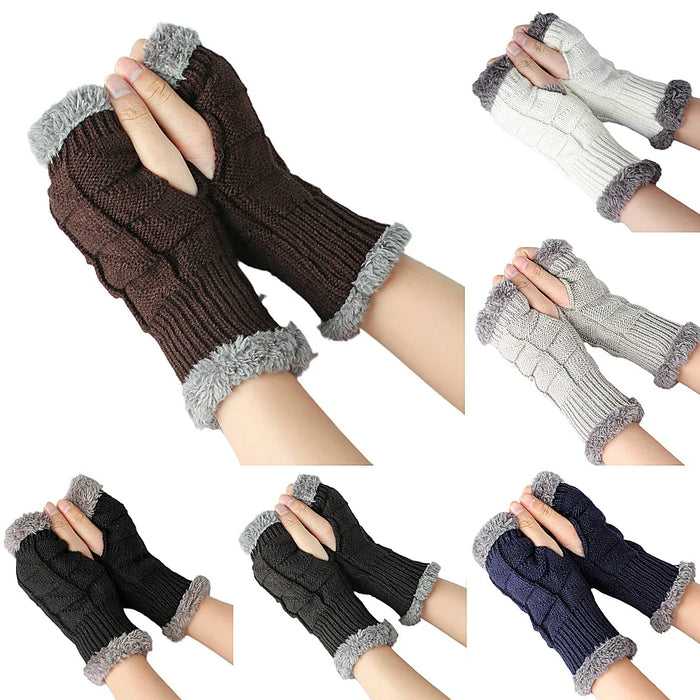 Knit Fingerless Gloves For Women