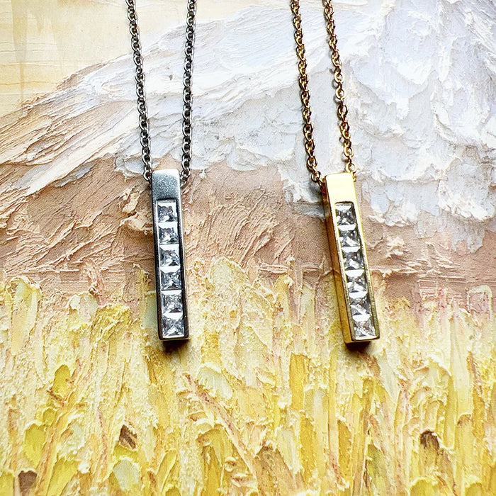 925 Sterling Silver Elegant Princess Cut Necklace Fine Jewelry For Women