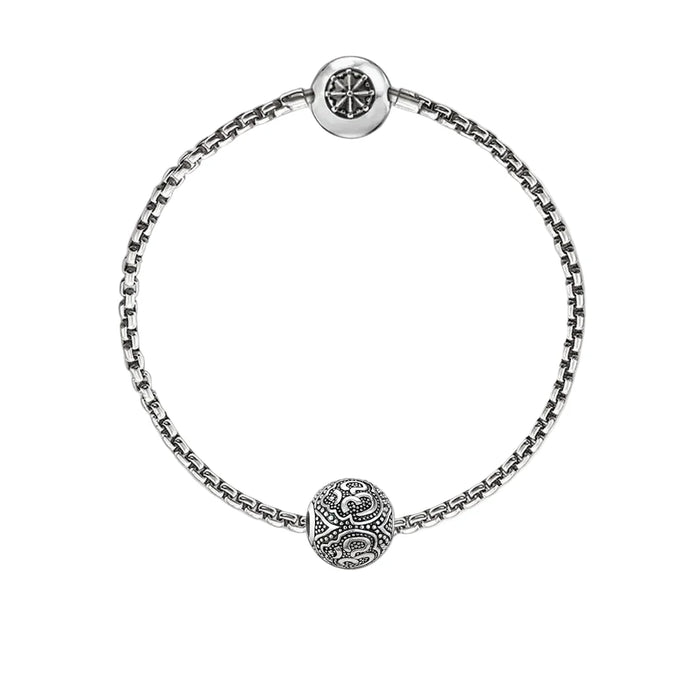 925 Sterling Silver Black Link Chain Bracelet For Women & Men Karma