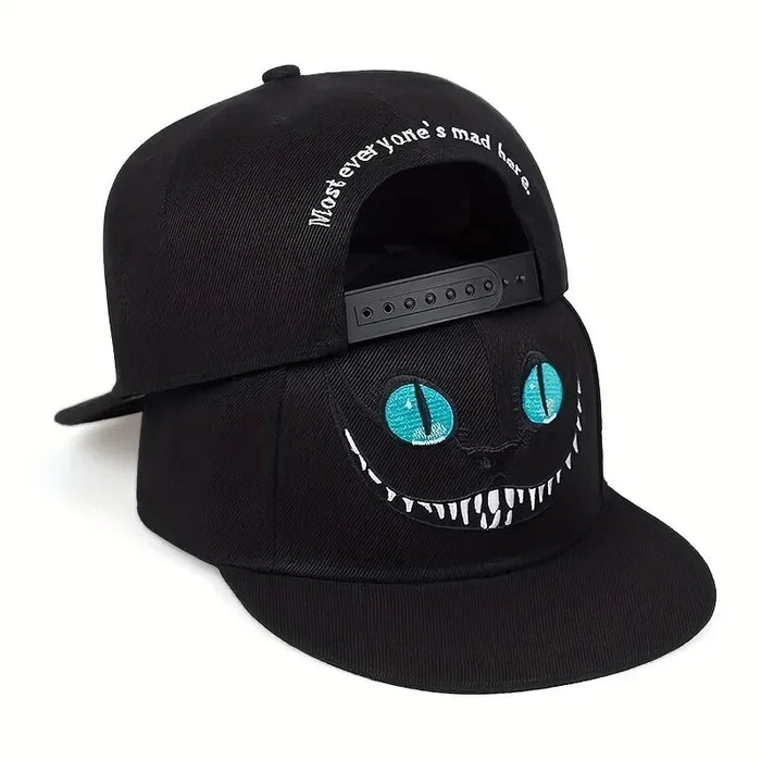 Cartoon Cat Embroidery Hip Hop Hat Adjustable Baseball Cap For Spring / Autumn