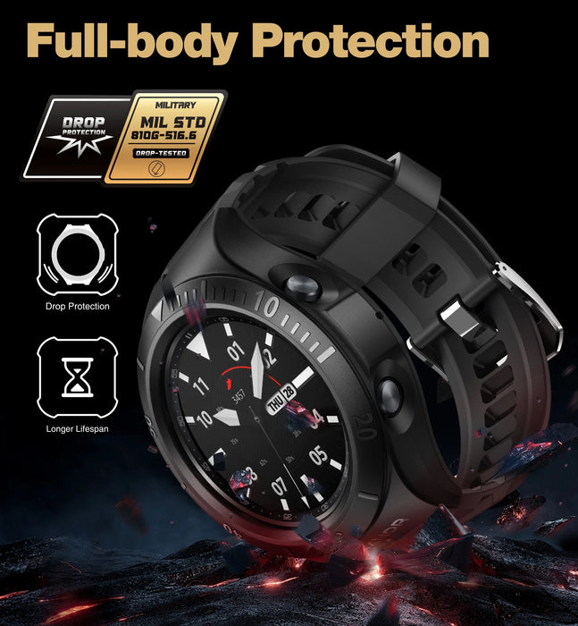 For Samsung Galaxy Watch 3 45Mm 2020 Rugged Military Grade Shockproof Sports Business Case With Strap Bands