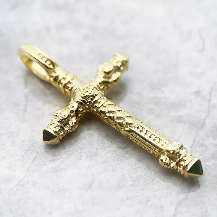 925 Sterling Silver Vintage Skull Cross Pendant Unisex Gift