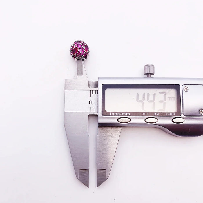 925 Sterling Silver Red Fire Beads European Diy Jewelry Accessory For Women